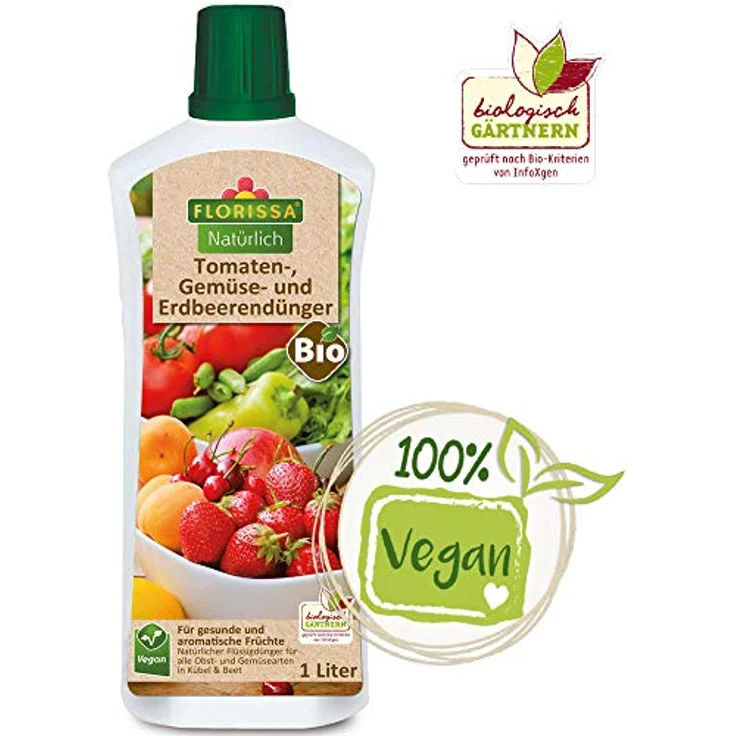 FLORISSA Tomaten Gemüse und Erdbeerendünger, 1 Liter – Bild 3