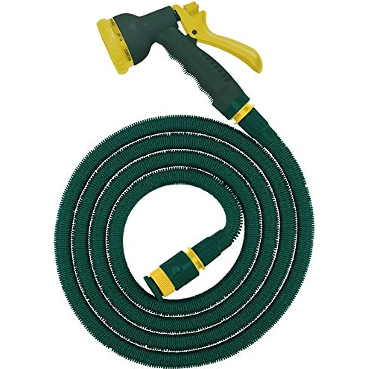 Steuber Flexibler Gartenschlauch Platinum GREEN mit 8 Sprühkopf-Funktionen, 33m, Süd Siegel, m. Adapter & Verbindungsstück, beliebig erweiterbar
