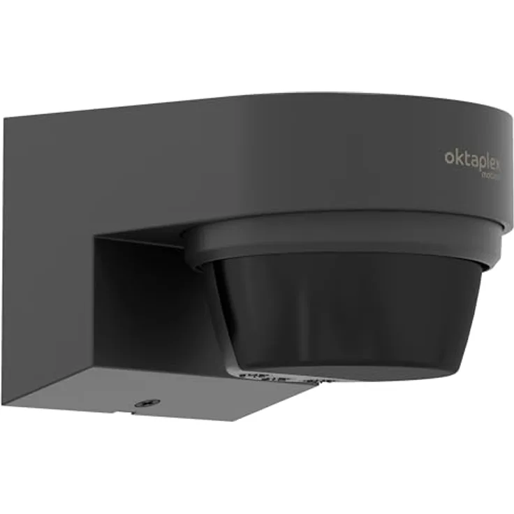 Oktaplex lighting Eva Bewegungsmelder, Infrarot Bewegungsmelder für Außen mit 12 m Reichweite, 240 Grad Erfassungswinkel, IP65, anthrazit