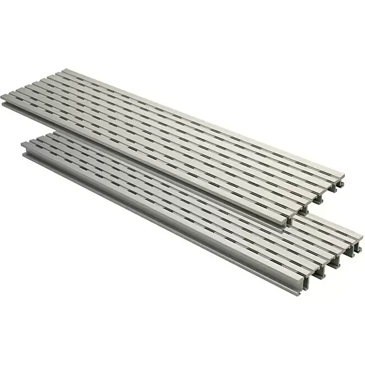 Kovalex Entwässerungsprofil, Aluminium für WPC-Terrassendielen 2,6 cm, geriffelt R10, 100 x 15 cm