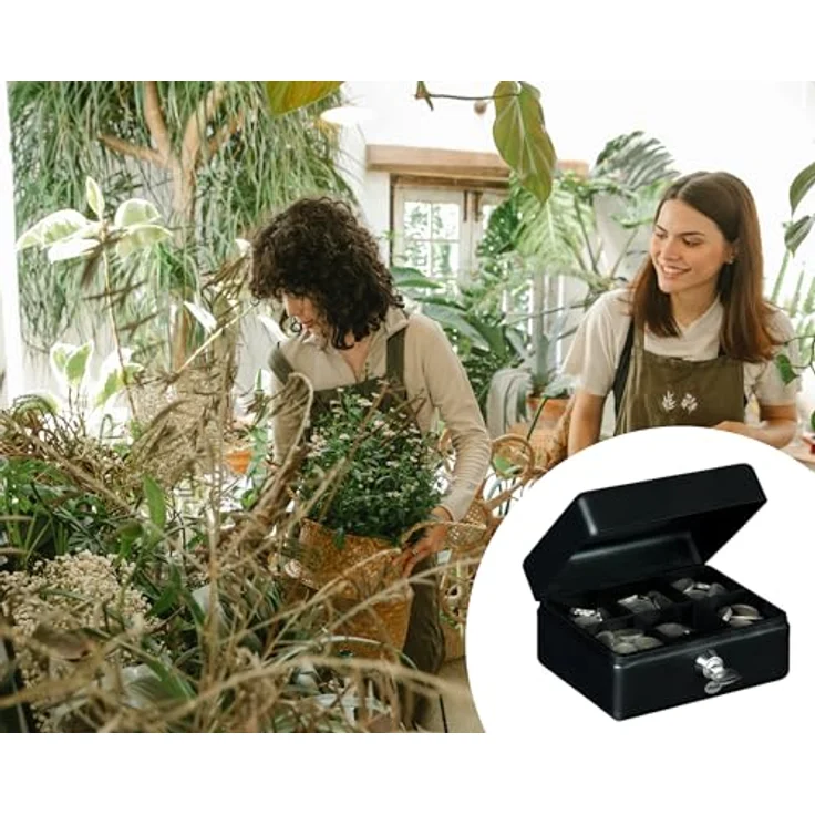 Yale YCB/090/BB2 Große Geldkassette, Mattschwarz, mit Schlüsselschloss und Tragengriff, 8 Zoll, inklusive abnehmbarem Tablett – Bild 4