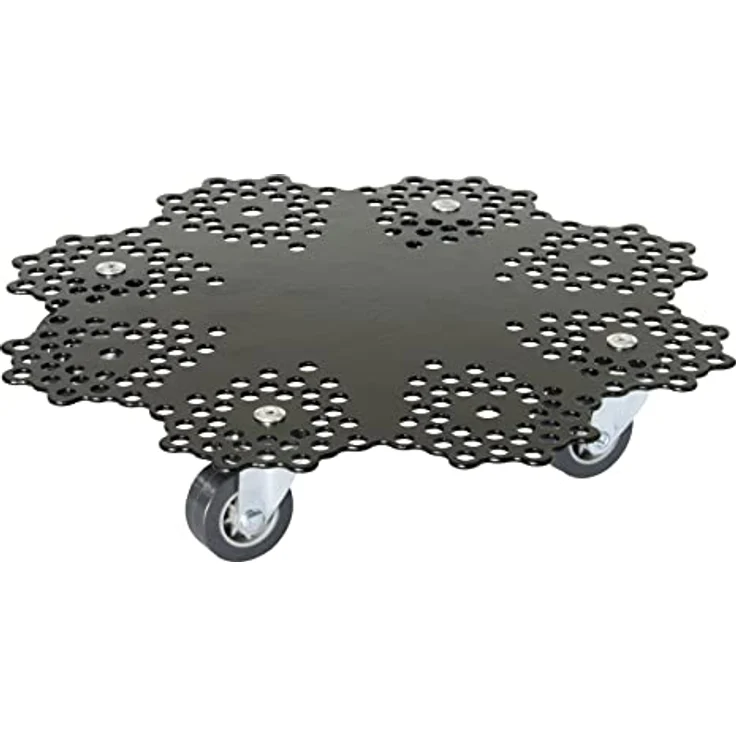 Wagner Pflanzenroller GH 0949, Schwarz Matt, 30 cm x 30 cm, mit Lochmuster und 100 kg Tragkraft, ideal für Balkon und Garten – Bild 1