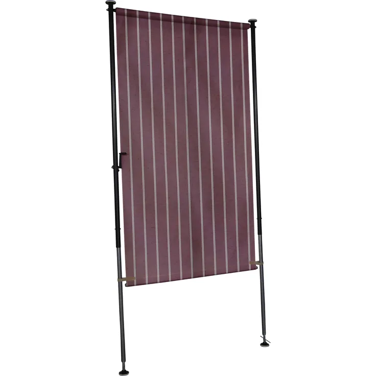 Angerer Balkonsichtschutz Exklusiv 120 cm Nr. 2200, bordeaux/creme gestreift, stufenlos verstellbar, robustes Polyacryl-Gewebe