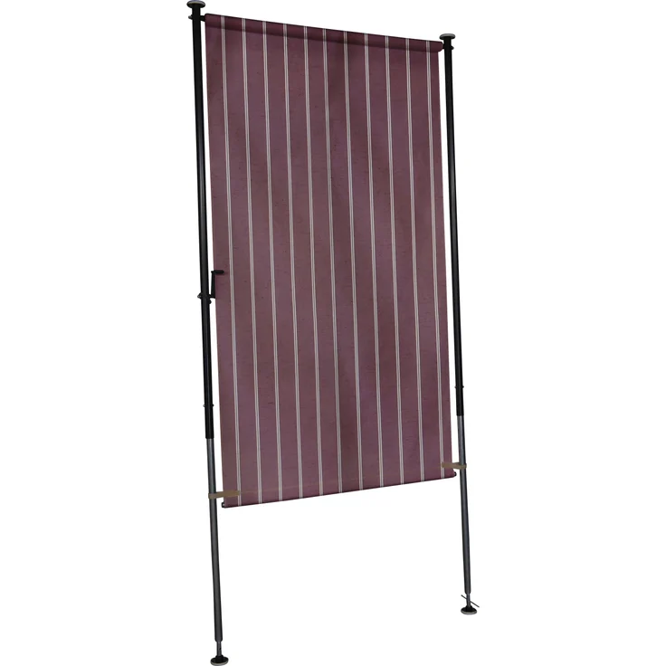 Angerer Balkonsichtschutz Exklusiv 120 cm Nr. 2200, bordeaux/creme gestreift, stufenlos verstellbar, robustes Polyacryl-Gewebe – Bild 1