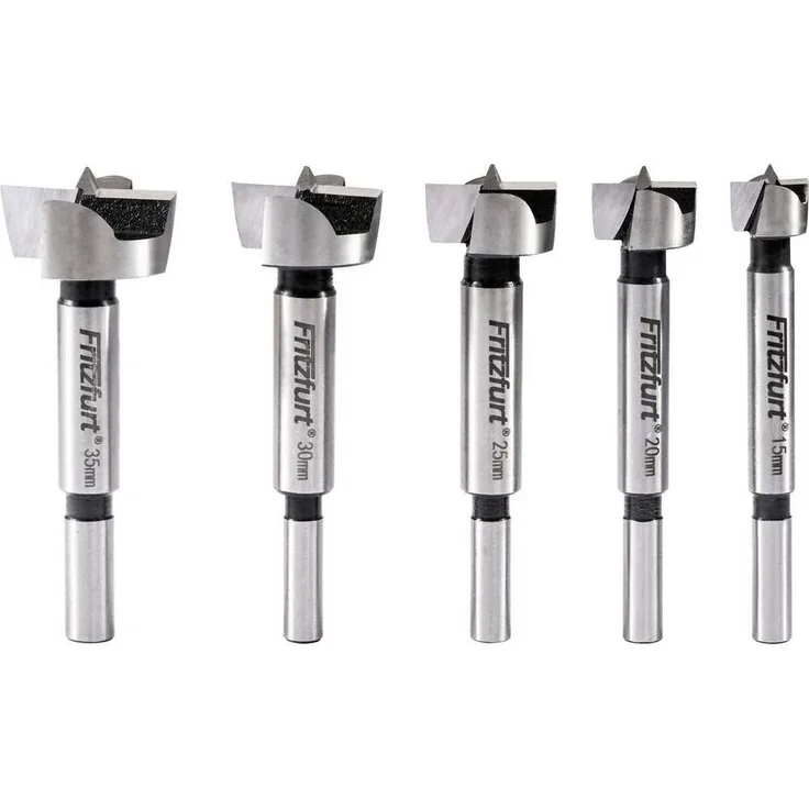FRITZFURT Holzbohrer Forstnerbohrer-Set 6-teilig, Durchmesser 15 mm, 20 mm, 25 mm, 30 mm, 35 mm, Zylinderschaft 1 Se, Gesamtlänge 200 mm
