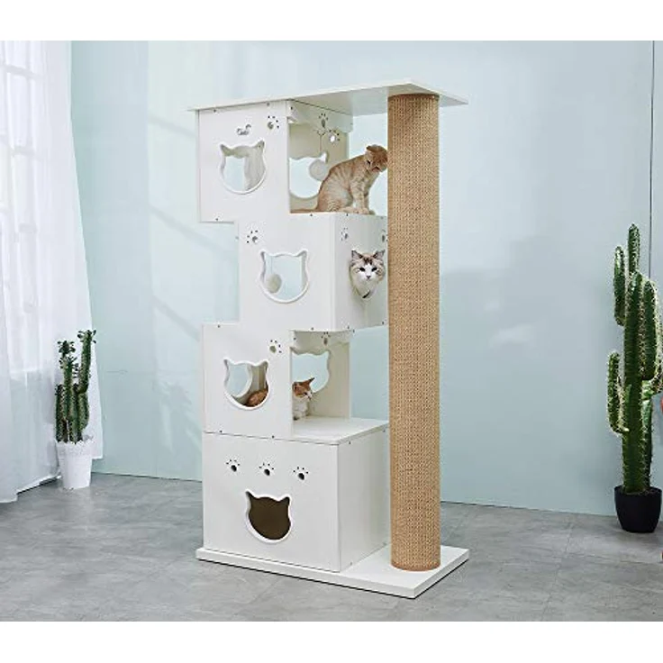 Cats Design Kratzbaum Grosse Katzen stabil/Katzenbaum XXL Edel/Katzenhaus katzenhöhle Katzenbett/Multi Cat Tree D5b – Bild 3