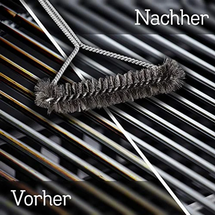 Maxxus BBQ Chief Profi Grillbürste, 40 cm lang, Edelstahlborsten, langer Griff, Lederschlaufe zum Aufhängen, Grill Reinigungsbürste für Grillrost und Gasgrill – Bild 5