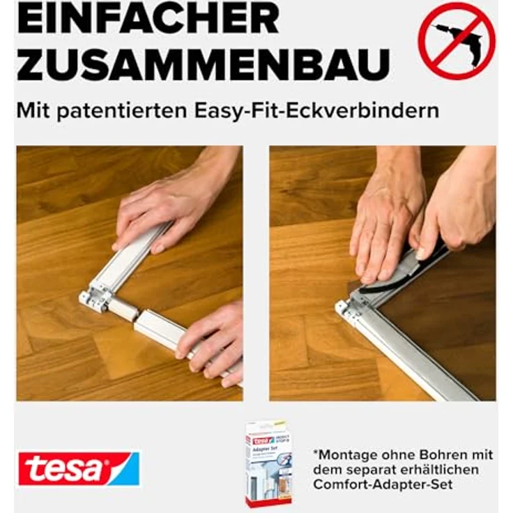 tesa Fliegengitter ALU COMFORT Türen, 1,00 m x 2,20 m, weiß – Bild 4