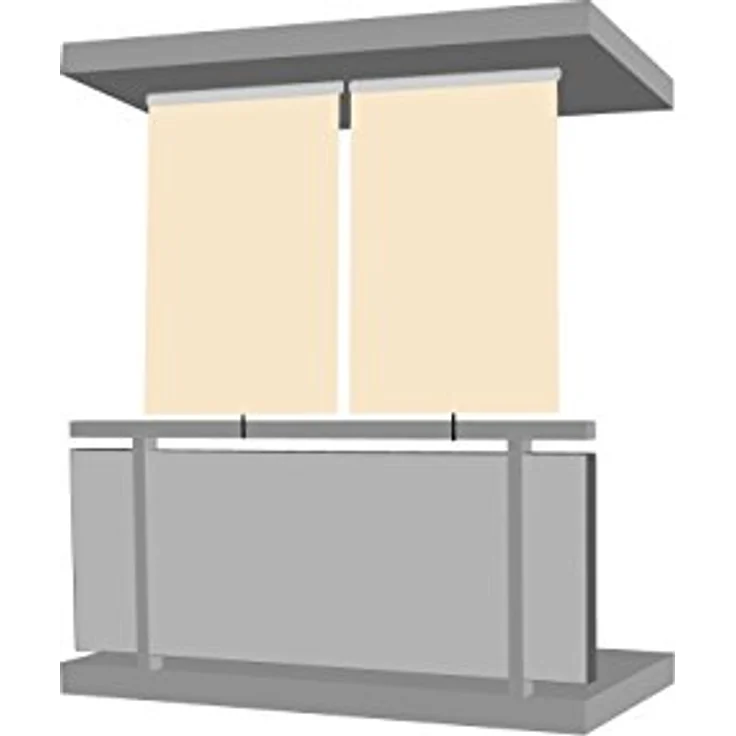 Jet-Line Seitenarmmarkise Vertikalmarkise Balkonmarkise Beschattung Sichtschutzrollo beige 160 cm - Aluminiumgestänge, UV-beschichtetes Tuch, leicht montierbar – Bild 2