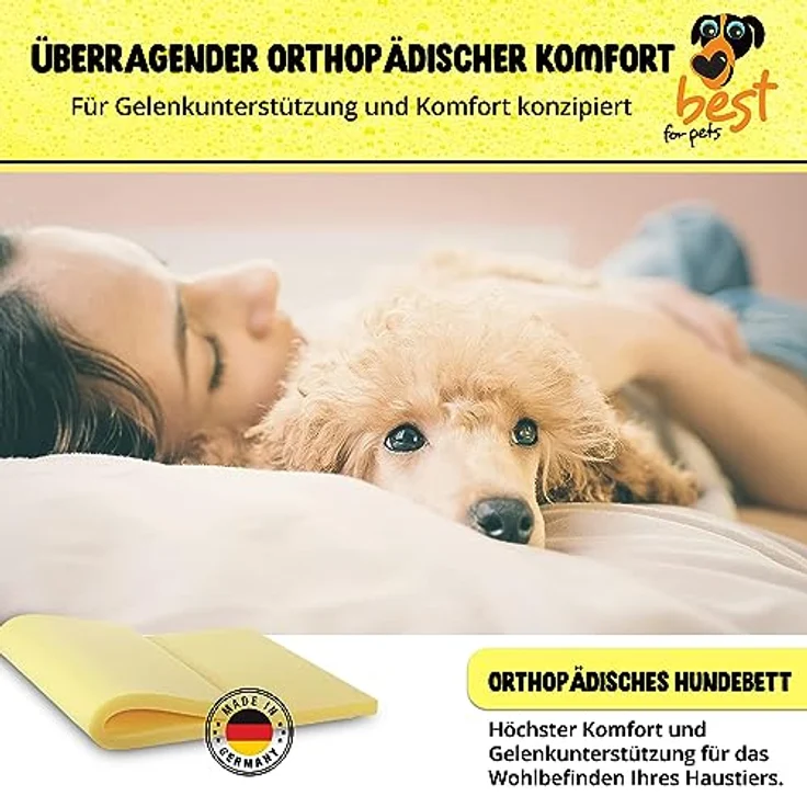 Best For Pets 4myBaby Orthopädisches Hundebett Hundekissen Viscomatte Ortho-Medic VISCO Kissen (S-35x45x4 cm) – Bild 5