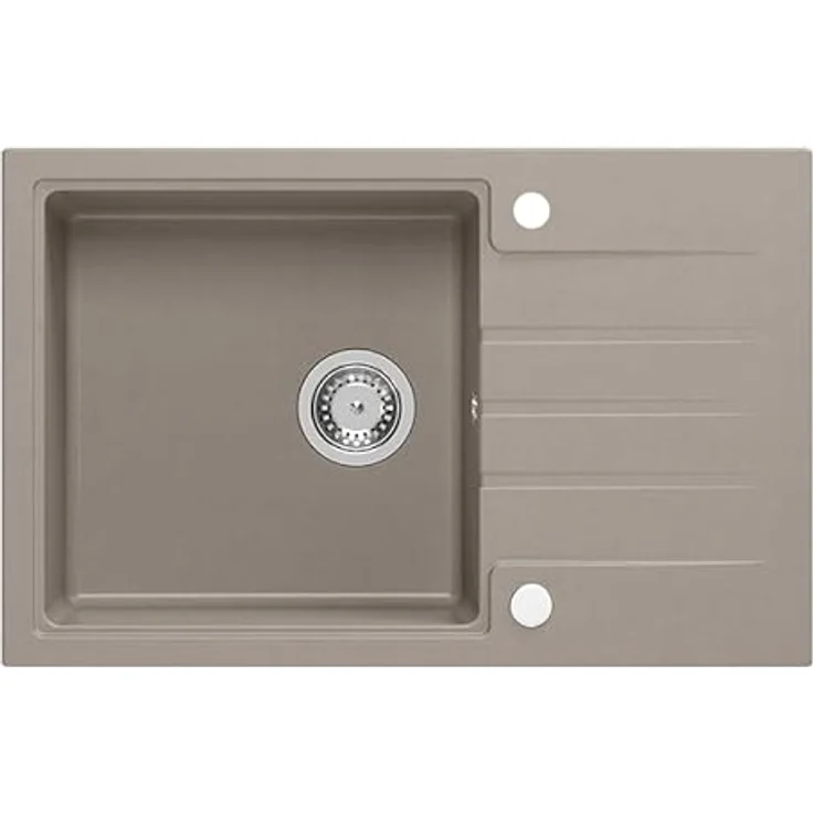 QUADRON PETER 111 Spülbecken 1-Becken Granitspüle, 78 x 50 x 20 cm, Soft Taupe, inkl. Siphon und integrierter Abtropffläche – Bild 13