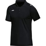 JAKO Herren Polo Classico, schwarz, 3XL, mit Polokragen und Knopfleiste, Kontrastpiping an Ärmelabschlüssen