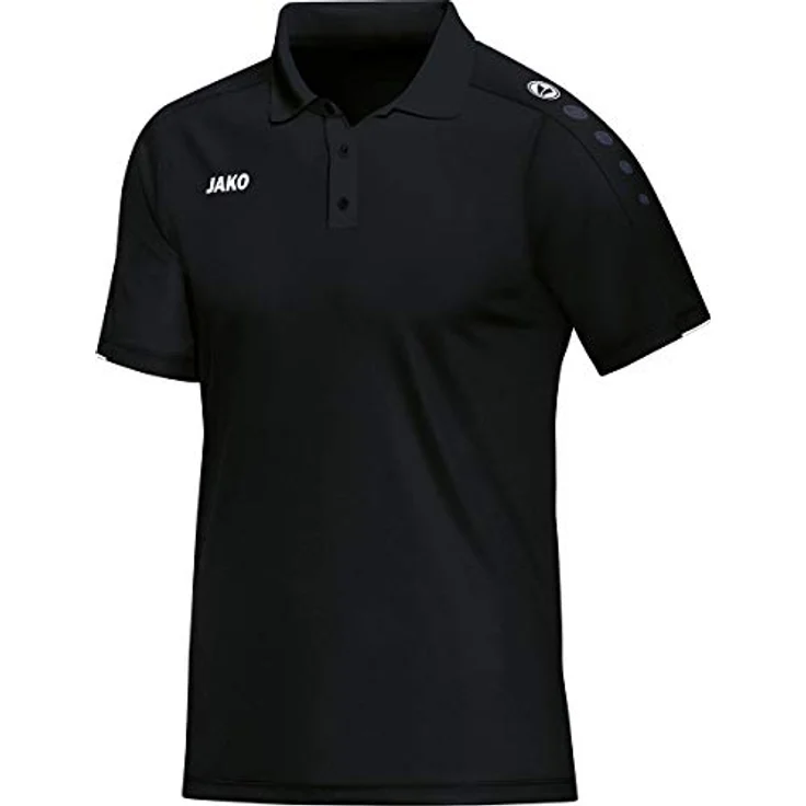 JAKO Herren Polo Classico, schwarz, 3XL, mit Polokragen und Knopfleiste, Kontrastpiping an Ärmelabschlüssen – Bild 1