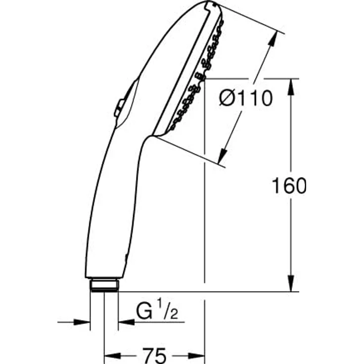 Grohe Handbrause GROHE Handbrause Tempesta 110- 2 Strahlarten chrom, (1-tlg) – Bild 5