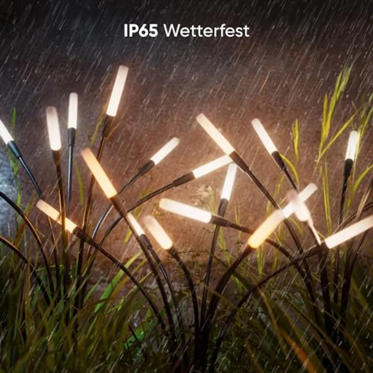 Nanoleaf Firefly Solarlampen für Außen Garten (2er Set) mit Fernbedienung, 8 adressierbaren warmweiß/multicolor LEDs, Timer & Szenen, IP65 wasserdicht – Bild 4