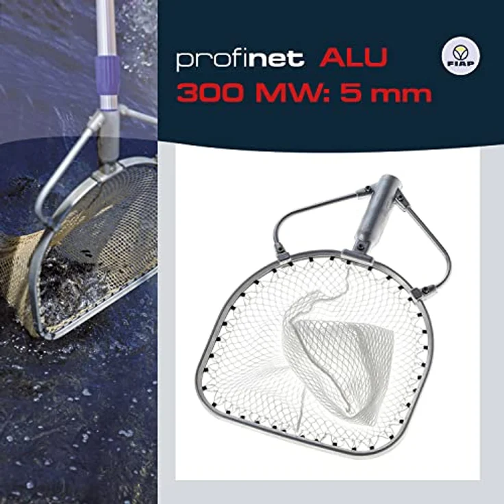 FIAP profinet ALU 300 MW, Profi Fischkescher mit 5 mm Maschenweite, Aluminium, ohne Kescherstiel, max. Tragkraft 15 kg – Bild 2