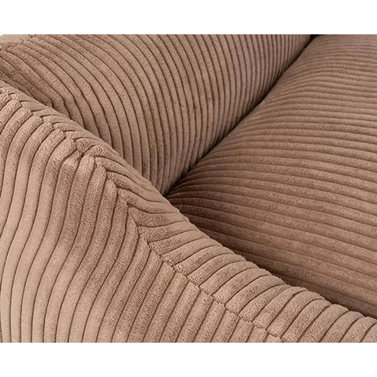 Knuffelwuff Hundebett aus Cord mit Handwebcharakter Olivia M-L 85 x 63cm Braun - Abnehmbarer Bezug - waschbar - für große, mittelgroße und kleine Hunde – Bild 3