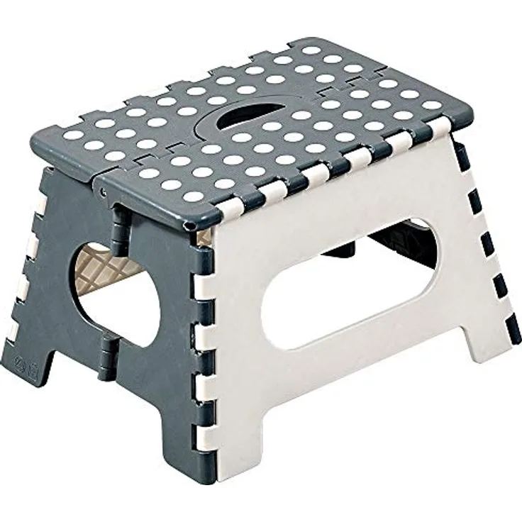 KESPER Klapptritt 70533 aus Kunststoff, weiß/grau/Hocker/Klappstiege