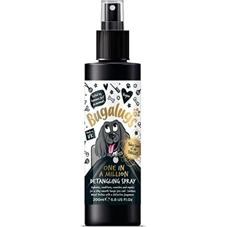 Bugalugs Fellentwirrer Entwirrungsspray, 200ml mit Baby Fresh Duft, pH-ausgeglichene Formel, vegan, für alle Rassen