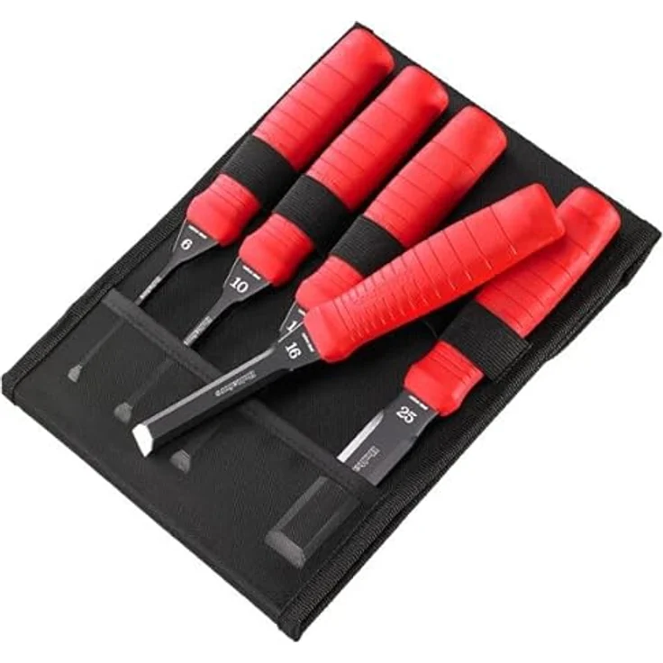 Hultafors Meißel-Set, 5-teiliges Set mit hochwertigen japanischen Stahlklingen, verstaut in praktischer Leinentasche – Bild 8