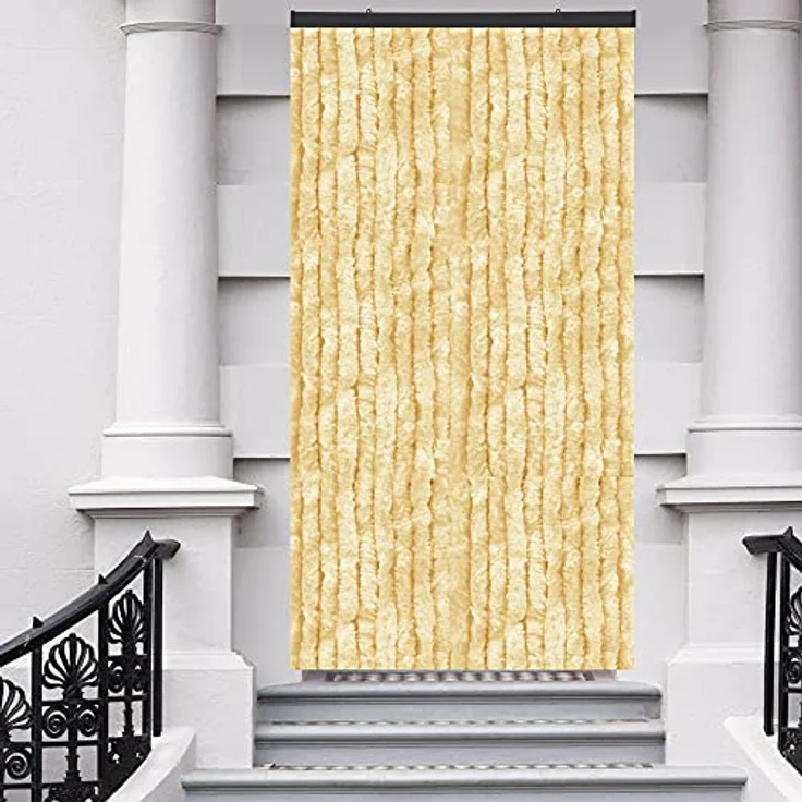 Bestlivings Flauschvorhang in Sondergröße - Türvorhang Breite: 120cm - Länge: 250cm, Creme – Bild 2