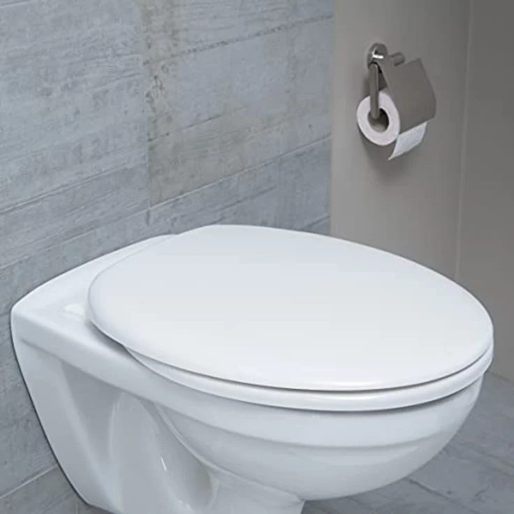 Schütte WC-Sitz White Duroplast, bruchsicher und kratzfest, mit hygienischer porenglatte Oberfläche, Standardgröße – Bild 3