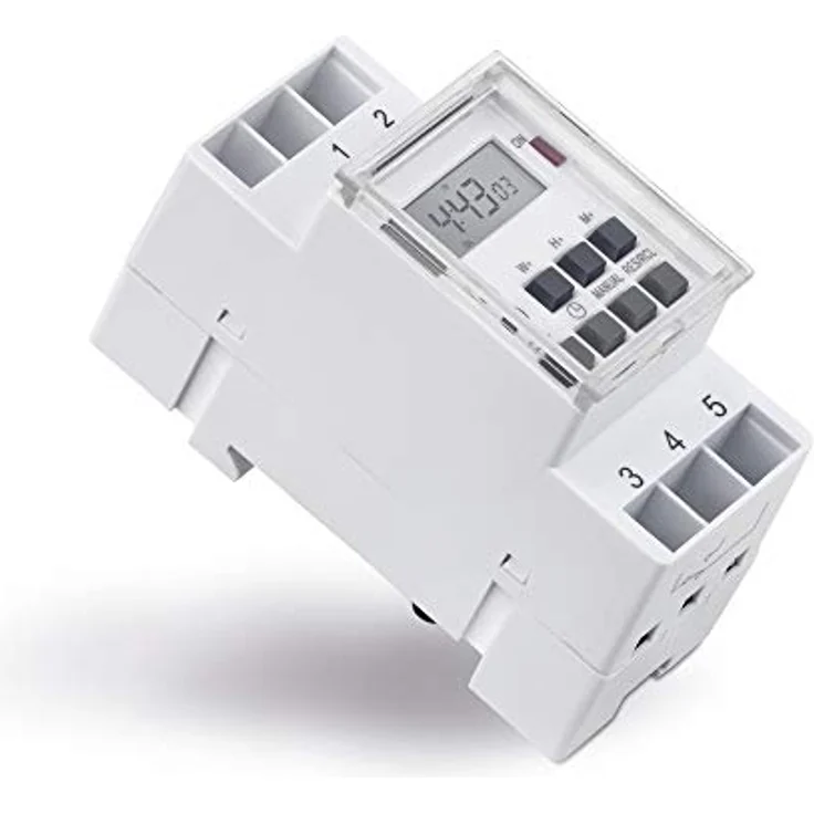 conecto Digitale Zeitschaltuhr für Hutschiene Schalttafel-Einbau | LCD-Display | 10 Schaltprogramme (Wochen--Tages- und Minutenprogramm) | Sommerzeit 12-24h Timer | IP20 | 3600W | weiß – Bild 5
