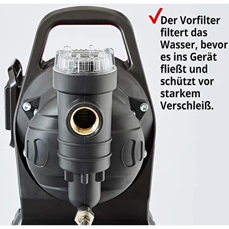 Hecht Hauswasserwerk 3331 INOX, 4.600 l/h, 1100W, Edelstahl, Druckschalter, 4,5bar, 45m Förderhöhe, 24L Tank – Bild 3