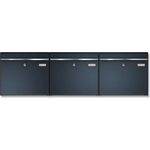 Metzler XXL dreifach Briefkasten aus massivem Stahl in Anthrazit RAL 7016 - Wandmontage - mit austauschbarem Namensschild - Horizontal Bk212