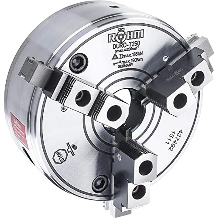 Röhm Keilstangenfutter DURO-T 250/6 mm DIN 55027, hohe Spannkraft, Rundlaufgenauigkeit, Grund- und Umkehr-Aufsatzbacken
