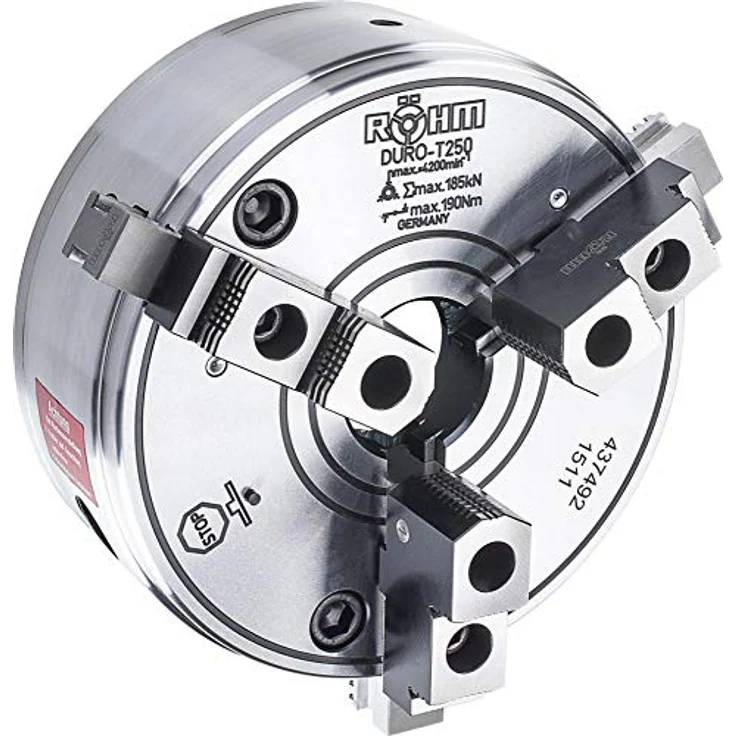 Röhm Keilstangenfutter DURO-T 250/6 mm DIN 55027, hohe Spannkraft, Rundlaufgenauigkeit, Grund- und Umkehr-Aufsatzbacken – Bild 1