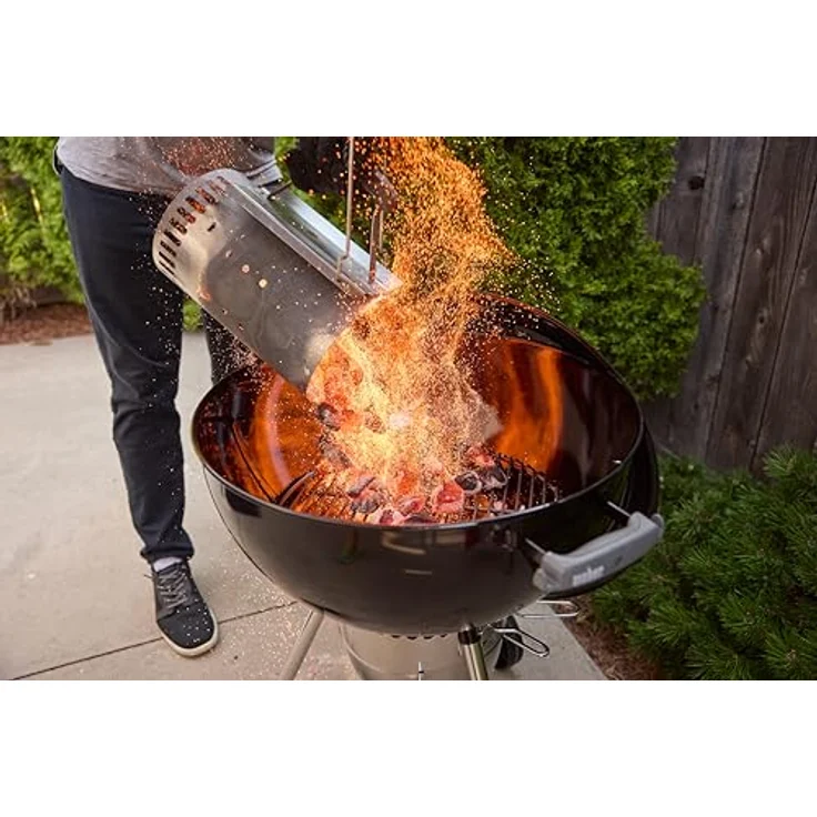 Weber Original Kettle Premium Holzkohlegrill, 57 cm mit Porzellanemailliertem Deckel, One-Touch-Reinigungssystem und integriertem Deckelthermometer, Schwarz – Bild 5