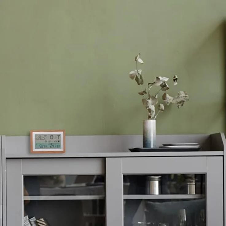 TFA Oak, Funk-Wetterstation, Wetterprognose, Temperatur- und Luftfeuchtigkeitsanzeige, Silber-Braun – Bild 5