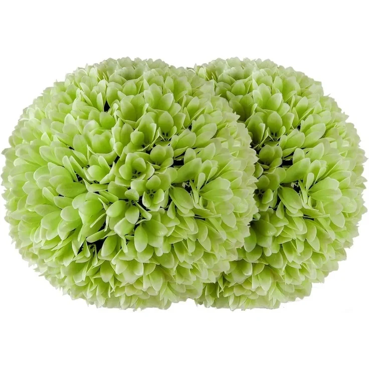 COSTWAY 2er-Set Kunstbaum mit massivem Birkenstamm, 90 cm hoch, grün, pflanzbar, geruchsfrei, wetterbeständig