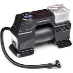 Dunlop Digitaler Luftkompressor - Luftpumpe 150PSI/10Bar - Inkl. 3 Aufsätze - Digitale LED Anzeige - Schwarz