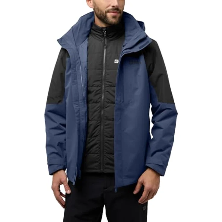 Jack Wolfskin Romberg 3In1 Jacke für Herren, wasserdicht mit Primaloft® Innenjacke, Blau, Größe M – Bild 3