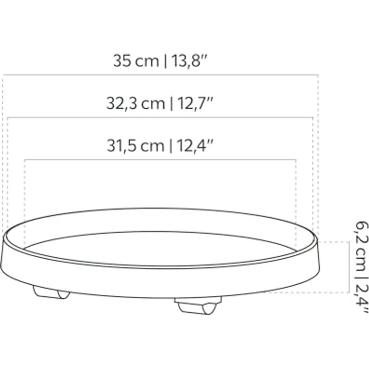 SAUCER W/ WHEELS 35CM ANTHRACITE – Bild 3