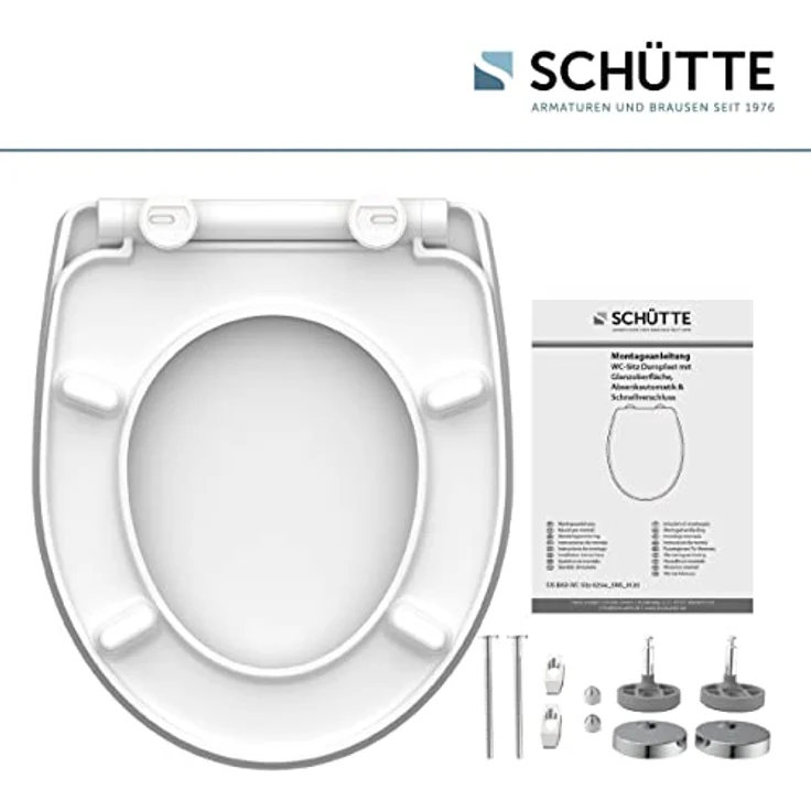 Schütte WC-Sitz White Wave Duroplast, Absenkautomatik & Schnellverschluss, bruchsicher und hygienisch, einseitig bedruckt – Bild 9