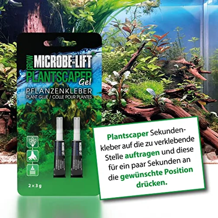 MICROBE-LIFT Plantscaper - 2x3 g Gel - Pflanzenkleber für Aquascaping, schnell & ergiebig, ideal zum Befestigen von Pflanzen, Moosen & Wurzeln in Süßwasseraquarien – Bild 5