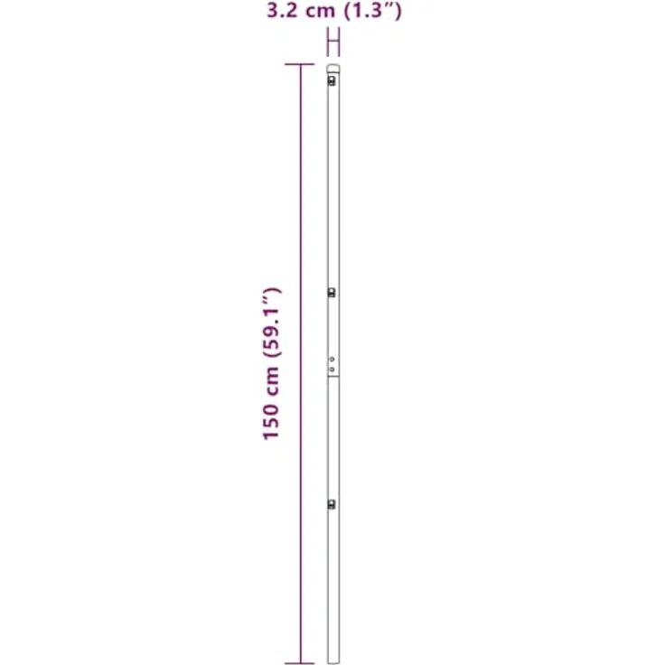 vidaXL Zaunpfosten 7 Stück Ø32 mm 150 cm, Verzinkter Stahl, Silber, Wetterfest und einfach zu montieren – Bild 8