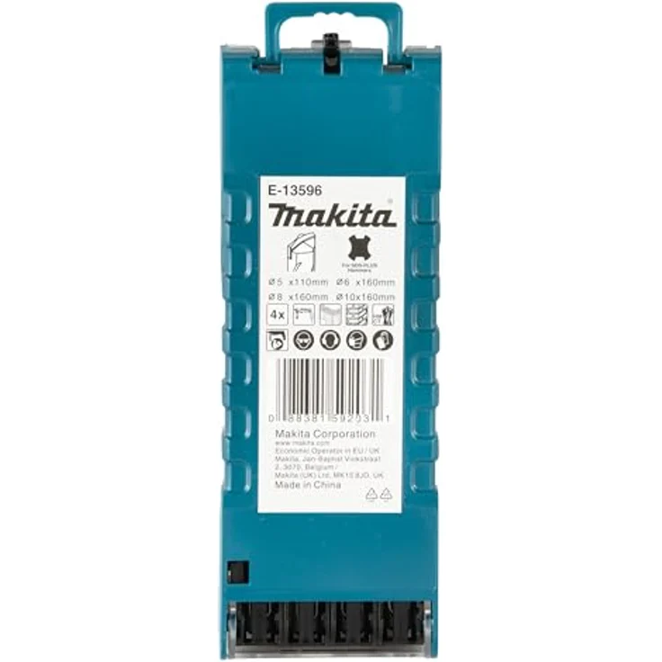 Makita E-13596 Centering tip SDS-PLUS Hammer-Bohrer-Set 4-teilig in Aufbewahrungsbox, Ø 5-10 mm, ideal für Beton und Mauerwerk, Zweischneider, mit Zentrierspitze – Bild 3