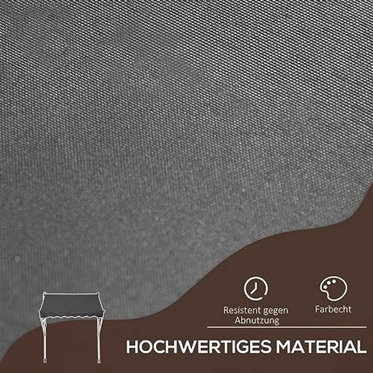 Outsunny Markise Gelenkarmmarkise Klemmmarkise Höhenverstellbar Sonnenschutz Faltarm Handkurbel Balkon Alu Grau 200 x 150 cm – Bild 5
