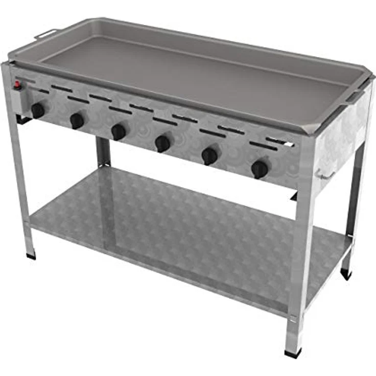 ChattenGlut Gasgrill Gastrobräter 22kW mit Pfanne, Edelstahl, Piezozündung, thermischer Flammüberwachung - 1140x530x800 cm – Bild 1