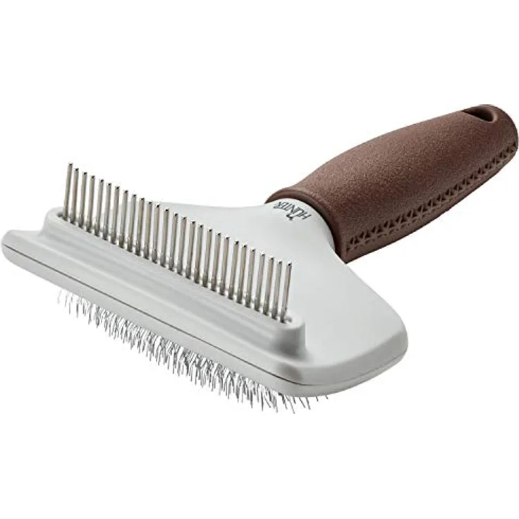 HUNTER SPA Kombibürste Zupfen und Kämmen, für Hunde, 20,0 x 11,0 cm, M, grau / braun