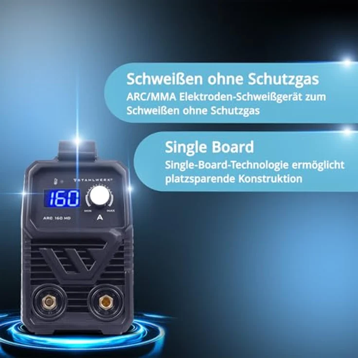 STAHLWERK ARC 160 MD - DC Schweißgerät, 160 Ampere Vollausstattung für MMA und WIG, inkl. Schutzhülle und Schweißhelm ST-450R – Bild 6