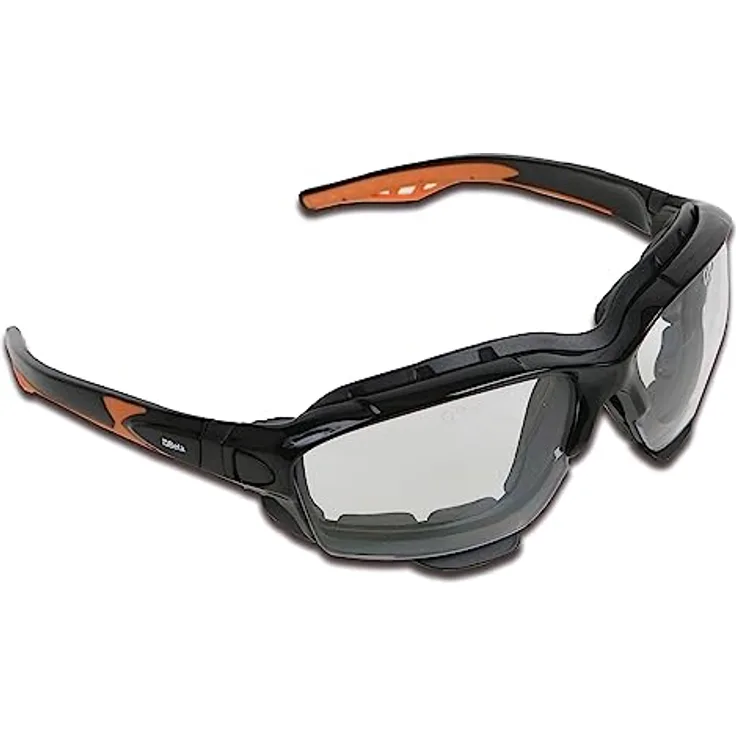 Beta 7093BC Transparente Schutzbrille, Sicherheitsbrille (kratzfester Augenschutz für die Werkstatt, gepolsterte Arbeitsschutzbrille, Rundumschutz, Gläser aus transparentem Polycarbonat), Schwarz