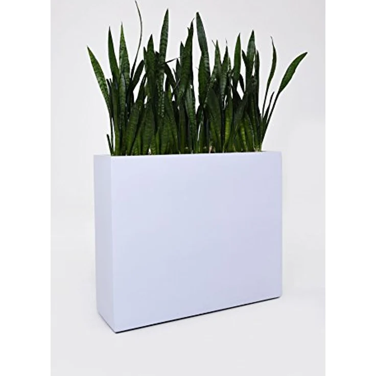 VIVANNO Pflanzkübel Fiberglas ELEMENTO auf Rollen, weiß matt, 88x30x75 cm, ideal als Raumteiler und Sichtschutz – Bild 8