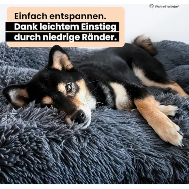 Wahre Tierliebe Premium Hundekissen Fluffy - Weiche Schlafstätte - Leicht zu reinigen - 100% Vegan - Made in Germany – Bild 4