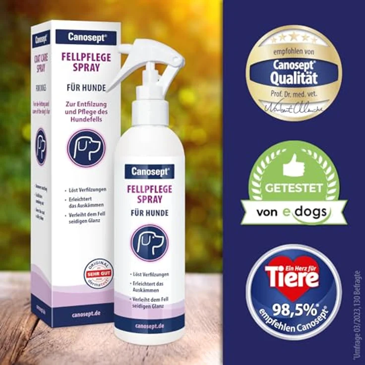 Canosept Fellpflege Spray, 250 ml, für glänzendes und entfilztes Hundefell, alkoholfrei – Bild 7
