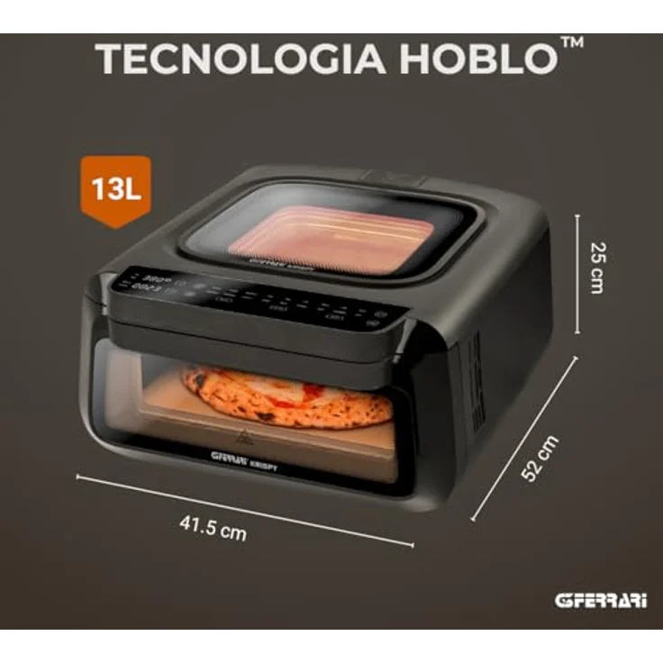 G3 Ferrari Pizzaofen Krispy, 3 in 1 mit Sichtfenster, 18 Programme und digitalem Display, inkl. umfangreichem Zubehör – Bild 4
